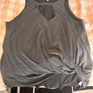 She + Sky Black Twist Front Tank Top